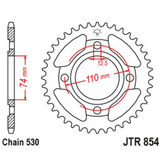 Jt задня зірка 854 41 yamaha xs 250 '80-82, xs 500 '78-80 (85441jt) (ланцюг 530)