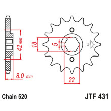 Jt передняя звезда 431 11 suzuki pe 250 '78-'82, rm 250 '79-'81, rm 400 '78-'80 (43111jt) (цепь 520)