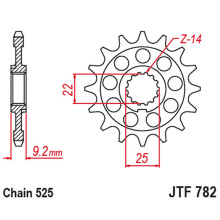 Jt передня зірка 2129 16 benelli leoncio 800 '22-'23, tornado 900 '02-'08, tnt 1130 '04-'11, tre 1130 k '11-'17 (212916jt) (ланцюг 525) (oem: 210186090000)