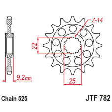 Jt передняя звезда 2129 16 benelli leoncio 800 '22-'23, tornado 900 '02-'08, tnt 1130 '04-'11, tre 1130 k '11-'17 (212916jt) (цепь 5 210186090000)