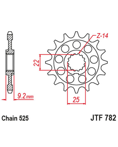 Jt передняя звезда 2129 16 benelli leoncio 800 '22-'23, tornado 900 '02-'08, tnt 1130 '04-'11, tre 1130 k '11-'17 (212916jt) (цепь 5 210186090000)