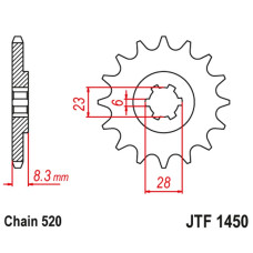 Jt передняя звезда 436 13 suzuki lt 500 '88-92', rm 465 '81-82', rm 500 '83-84' (43613jt) (цепь 520)
