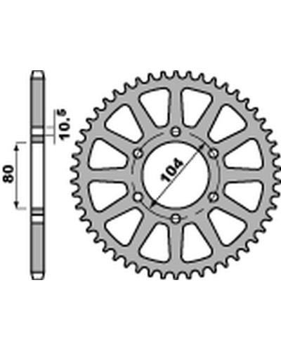 Pbr задня зірка 478 48 c45 kawasaki z 1000/sx '03-'20, zx-10r/rr '04-'20, zx-6r '98-'20, er-6n '06-'17, versys 650 '07-'20 (jtr478.48) (ланцюг520) ( 4578 48)