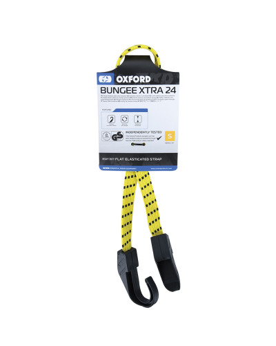 Oxford лента для фиксации багажа (багажный экспандер) model bungee 16mm x 600mm/24' цвет желтый