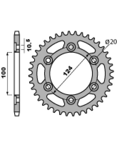 Pbr задня зірка 1027 46 c45 ducati monster 600/620 00-06 (jtr735.46) (ланцюг 520)