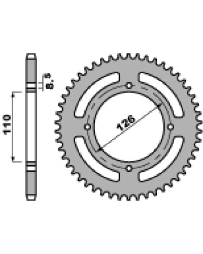 Pbr задня зірка 4418 46 c45 kawasaki kx 65 00-20 (jtr1465.46) (ланцюг 420)
