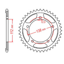 Mtx parts задняя звезда 4357 43 honda cb 600 hornet '07-'13, cbr 600f '97-'98, '11-'14, cbf 600 '04-'07 (jtr1304.43) (цепь 525