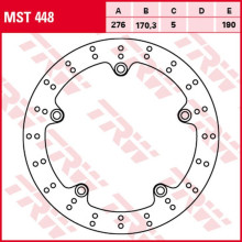 Trw zf гальмівний диск зад honda vfr 1200f '10-'16, vfr 1200x crosstourer '12-, (276x170x5mm)