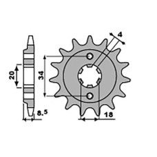 Grosskopf передняя звезда 2046 14 honda ca 125 '95-01', cb/cbx/cm/cmx 250 '83-16' (204614jt) (цепь 520)