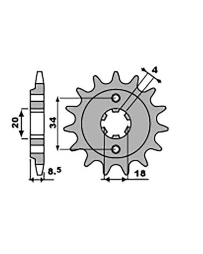 Grosskopf передняя звезда 2046 14 honda ca 125 '95-01', cb/cbx/cm/cmx 250 '83-16' (204614jt) (цепь 520)