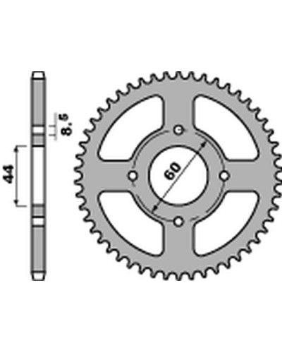 Pbr задня зірка 832 52 f yamaha dt 50r '78-'95 (jtr832.52) (ланцюг 420) -  4461 52