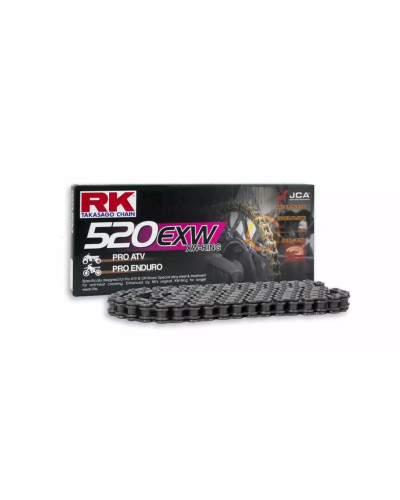 Rk цепь приводная 520exw-128 (xw-ring) заклепка (clf) в наборе стандартная (объем: do 750 ccm) (34,3 kn)