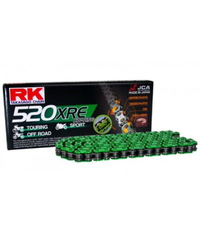 Rk цепь приводная mm520xre-120(xw-ring) заклепка (clf) в наборе зеленый (объем: do 800 ccm) (36,5 kn)