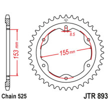 Jt задняя звезда 4642 38 ktm 1290 superduke (14-18) (464238jtzbk) (цепь525) - jtr893.38