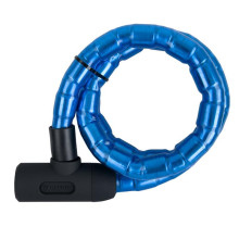 Oxford посилений протикрадіжний трос bariier armoured cable 1,4 м × 25 мм (замок на ключ). колір: синій