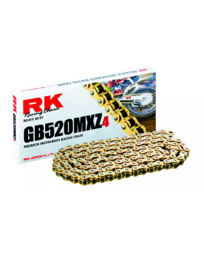 Rk цепь приводная (motocross) 420mxz4-120 застежка (cl) в наборе золотой (объем: do 150 ccm) (22,2 kn)
