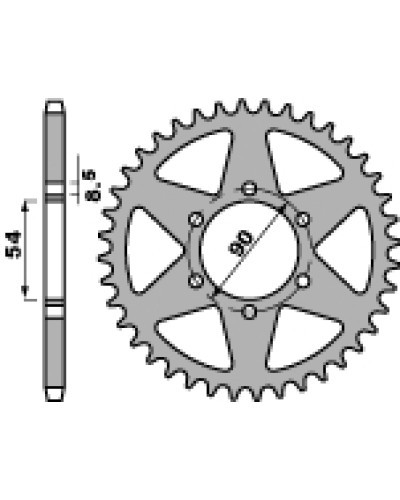 Pbr задняя звезда 4536 60 f malaguti 50 xsm 07-08 (цепь 420)