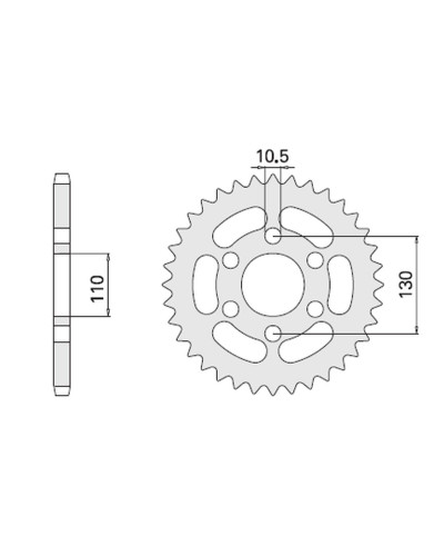 Cht задня зірка 504 44 kawasaki el 250 88-96 (486-44) (jtf486.44)