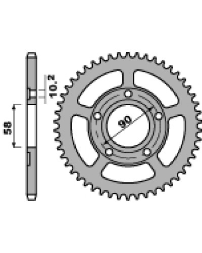 Pbr задняя звезда 281 44 c45 honda crm 125 (цепь 520) (jtr604.44)