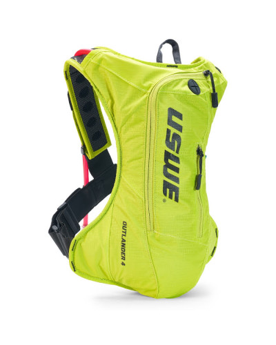 Uswe camel bag outlander 4 crazy yellow, цвет желтый флуо, для мото/велосипеда, объем жидкости 3л (рюкзак 4л + 3л жидкости).