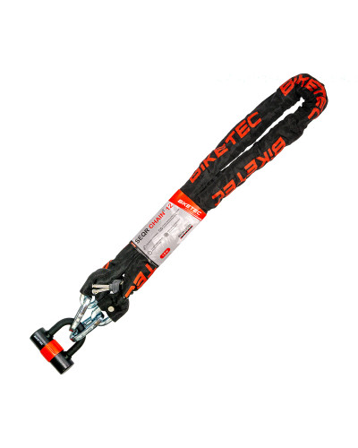 Biketec seqr цепь cp 1,5 м/глазок 12 мм с замком, 3 ключа