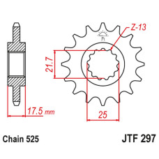 Jt передня зірка 2041 14 honda cb 500 '94-'03, cbf 500 '04-'08 (204114jt) (ланцюг 525) (-1)
