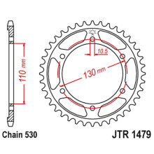 Jt задняя звезда 241 47 yamaha yzf-r1 1000 '09-14' (24147jt) (цепь530) (черный)