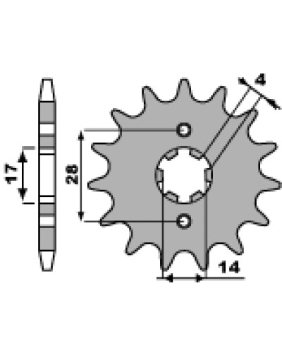 Pbr передня зірка 2118 13 18nc honda trx 90 93-08, crf 125 '15-20 (ланцюг 428) (jtf277.13)