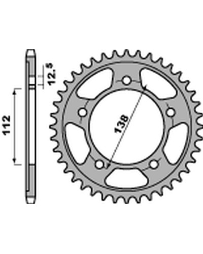 Pbr задняя звезда 4357 45 c45 honda cbr 600f '97-'12 (jtr1304.45) (цепь 525) (std.+1)