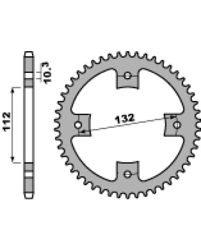 Pbr задня зірка 4485 38 c45 kymco kxr, kxu, maxxer, mxu 250/300 '02-'15 (ланцюг 520)
