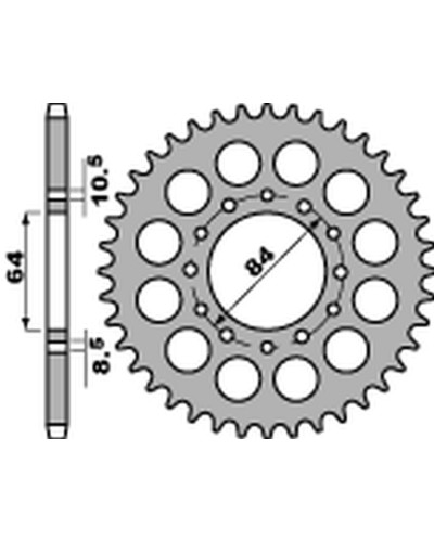 Pbr задняя звезда 811 41 c45 suzuki dr 200s/se '86-'19, gsx 250 katana '82-'84 (jtr814.41) (цепь520)