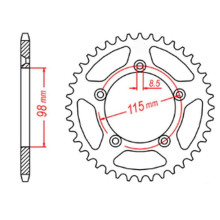 Mtx parts задня зірка 4552 48 ktm sx 65 '12-'18 (jtr894.48) (ланцюг 420)