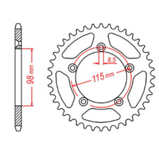 Mtx parts задня зірка 4552 48 ktm sx 65 '12-'18 (jtr894.48) (ланцюг 420)