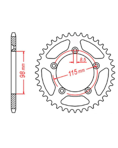 Mtx parts задня зірка 4552 48 ktm sx 65 '12-'18 (jtr894.48) (ланцюг 420)