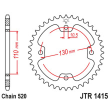 Jt задня зірка 4303 40 kawasaki ksf 450 (kfx 450) '08-14' (atv) (430340jt) (ланцюг.520)