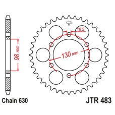 Jt задня зірка 483 35 kawasaki z 900 '73-76' (485335jt) (ланцюг630)