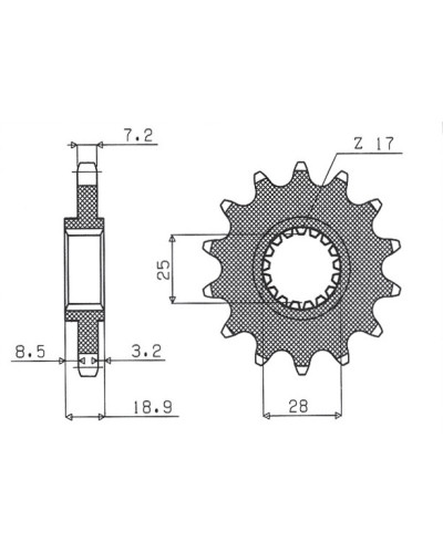 Sunstar передняя звезда 2078 16 aprilia 1000, bmw f 800 (jtf704.16) (цепь 525) (207816jt)