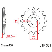 Jt передняя звезда 288 15 honda cb 750 f/k '77-78' (28815jt) (цепь 630)