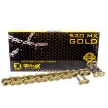 Prox ланцюг привідний 520 mx gold (без o-рингов) 120 звено золотий (открытый + застёжка)