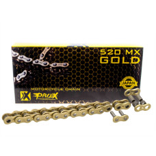 Prox цепь приводная 520 mx gold (без o-рингов) 120 звено золотой (открытый + застёжка)