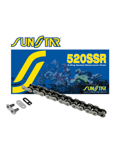 Sunstar цепь приводная 520ssr-118n (520v) do 400 ccm (o ring) натуральная.