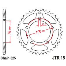 Jt задняя звезда 4456 46 benelli imperiale 400 '18-'21, leoncio 800 '22-'23, bn 600 gt '16-'17, bn 600 r '14-'17 (445646jt) (цепь 60002p250000)