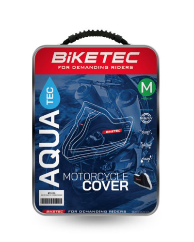 Biketec — набір 20 водонепроникних чохлів aquatec для мотоцикла. колір: чорний/сірий. розмір: m.