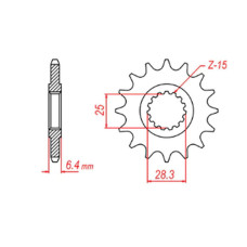 Mtx parts передня зірка 2168 14 yamaha yfz 450/yfm 700 raptor '06-'19 (jtf1592.14) (ланцюг 520)