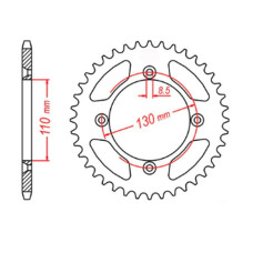 Mtx parts задня зірка 4306 49 honda cr 80/85 '85-'07 (jtr215.49) (ланцюг 420)
