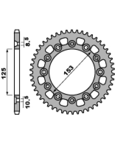 Pbr задня зірка 4307 53 f honda crm 250 (ланцюг 520)