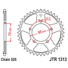 Jt задняя звезда 4343 42 honda cbr 400 (nc23) (434342jt) (цепь525)