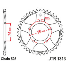 Jt задняя звезда 4343 42 honda cbr 400 (nc23) (434342jt) (цепь525)