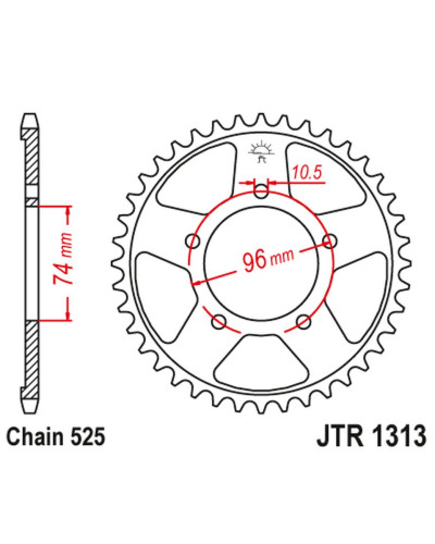 Jt задняя звезда 4343 42 honda cbr 400 (nc23) (434342jt) (цепь525)