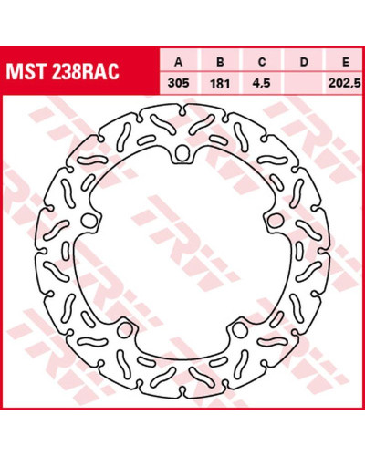 Trw zf гальмівний диск перед bmw r 1100s '98-'00, r 1200gs/adv '04-'18 (305x181x4,5mm) 